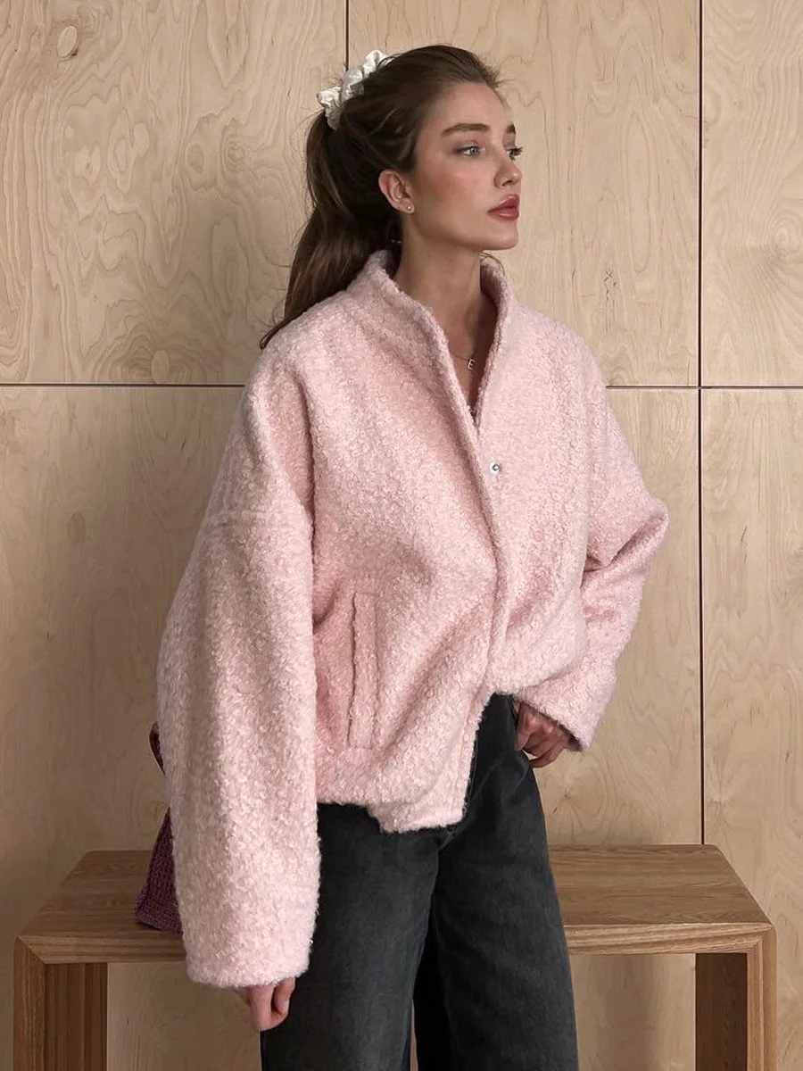 Bornladies Women's Short Fur Jacket Autumn Winter Thick Loose Casual Chic Cardigan Female Warm Fashion Solid Color Short Coat