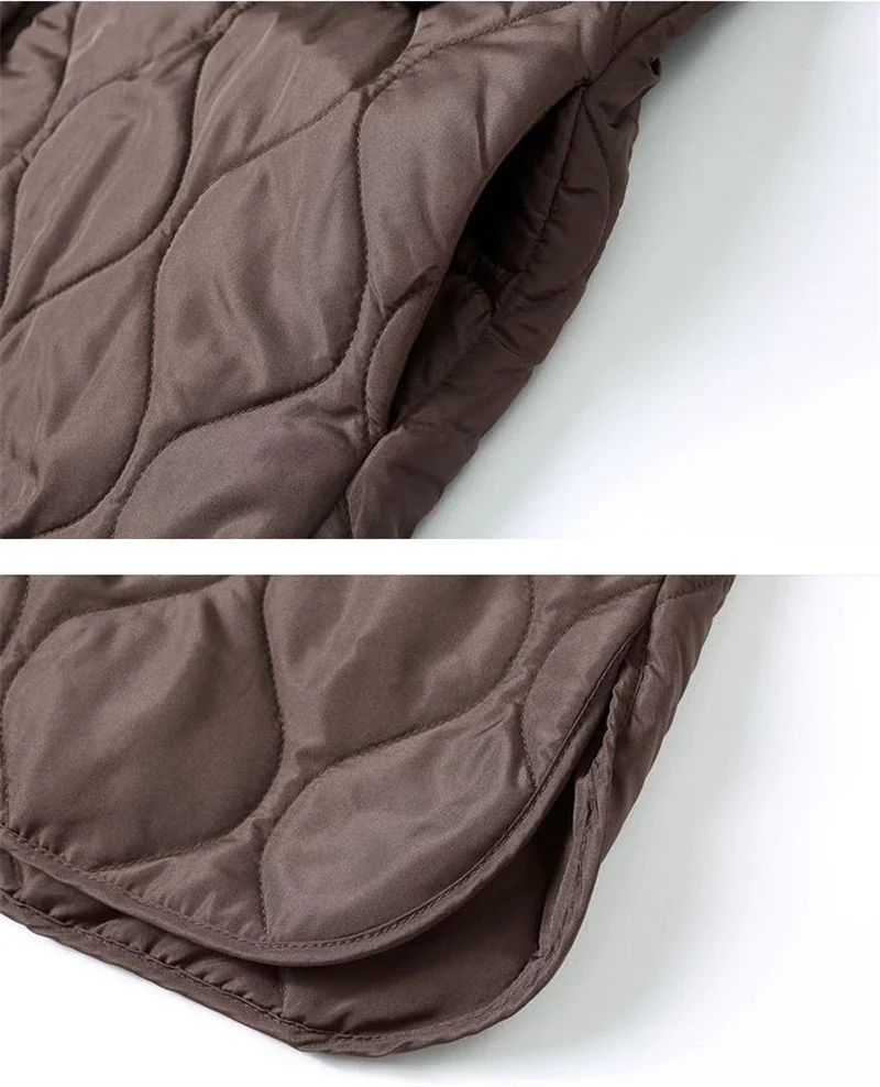 Women's Winter Parka 2024 Splicing Temperament Fashion Down Cotton Jacket Ladies Coat Knitting Appear Thin Hooded Female Jacket