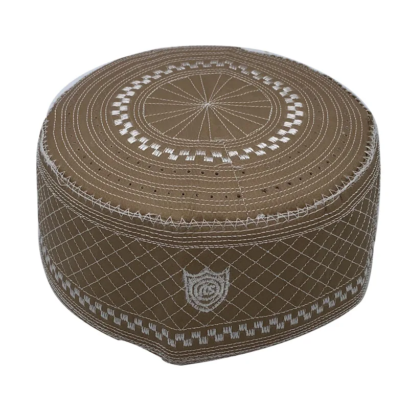 Muslim Men Embroidery Cotton Prayer Hats Men's Skull& Beanies Cap Islamic Ramadan Headwear Jewish Kippah Homme Hat Arab Male Cap