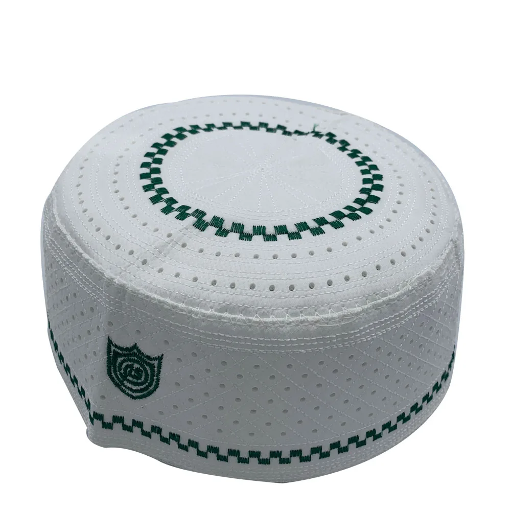 Muslim Men Embroidery Cotton Prayer Hats Men's Skull& Beanies Cap Islamic Ramadan Headwear Jewish Kippah Homme Hat Arab Male Cap