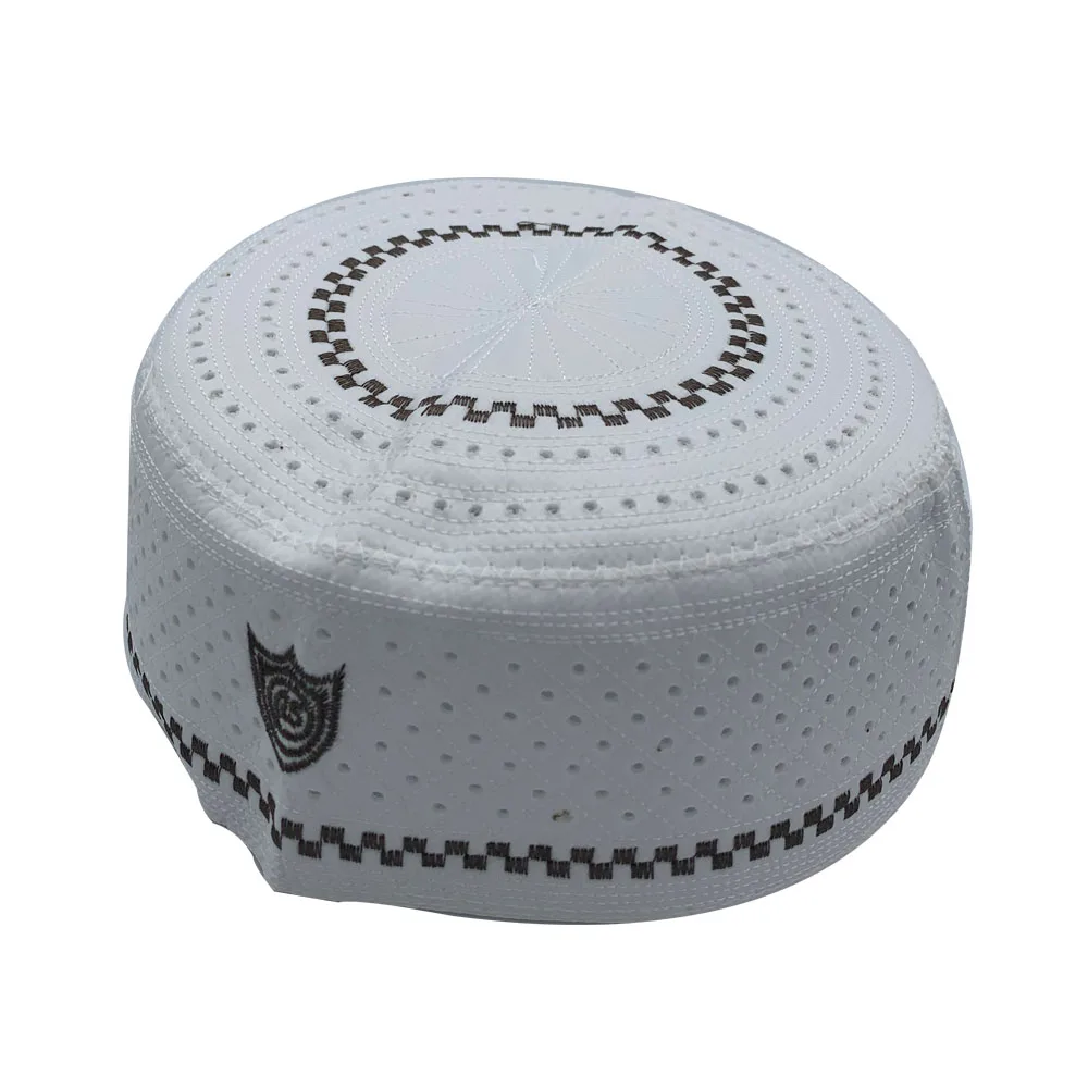 Muslim Men Embroidery Cotton Prayer Hats Men's Skull& Beanies Cap Islamic Ramadan Headwear Jewish Kippah Homme Hat Arab Male Cap