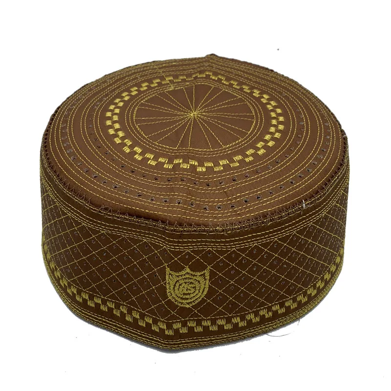 Muslim Men Embroidery Cotton Prayer Hats Men's Skull& Beanies Cap Islamic Ramadan Headwear Jewish Kippah Homme Hat Arab Male Cap