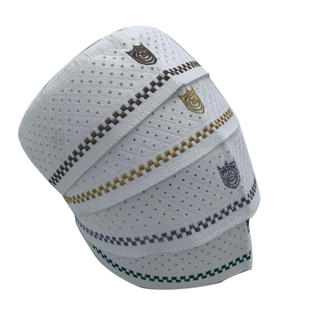 Muslim Men Embroidery Cotton Prayer Hats Men's Skull& Beanies Cap Islamic Ramadan Headwear Jewish Kippah Homme Hat Arab Male Cap