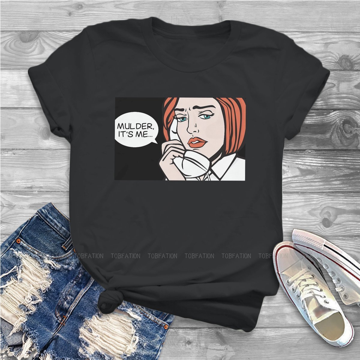 Roy Lichtenstein Pop Art Comics Women T Shirt Mulder its Me Female Tops Harajuku Funny Tees Ladies 5XL Cotton Tshirt