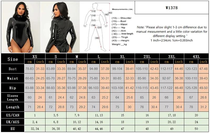 High Neck Faux Latex Bodysuit Long Sleeve Women Sexy Bodycon PVC Jumpsuits Ladies Stretchy PU Leather Rompers Clubwear Custom