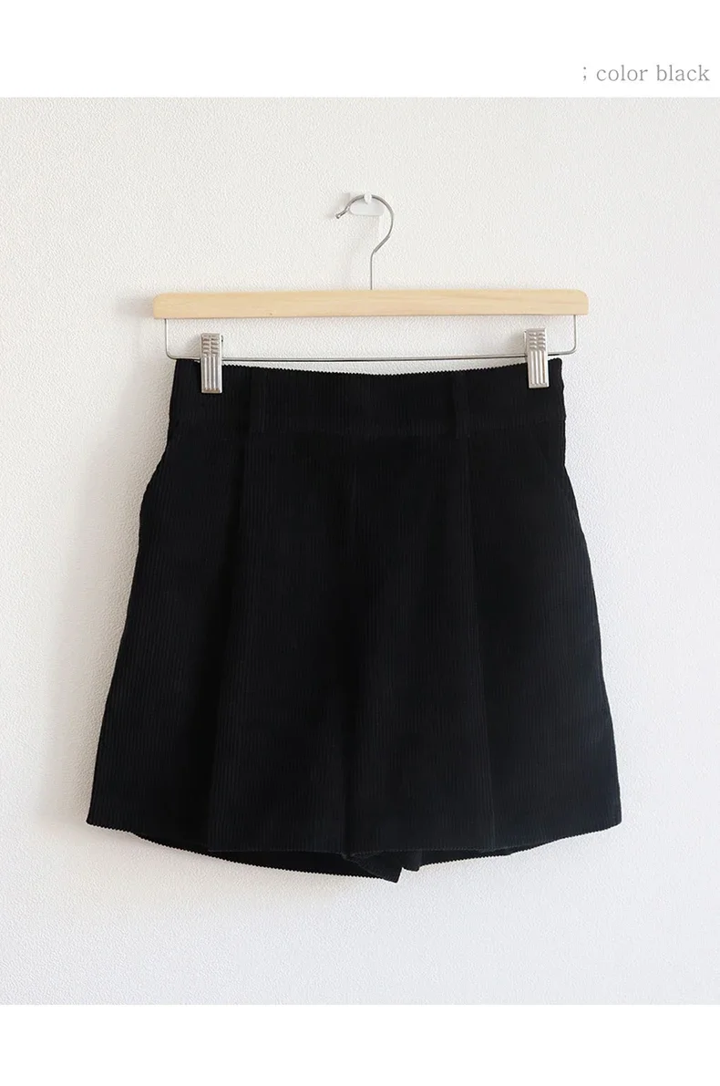 97% Cotton Corduroy High Waisted Shorts Soft Chic Elegant Womens Shorts All Match Sweatshorts Femme