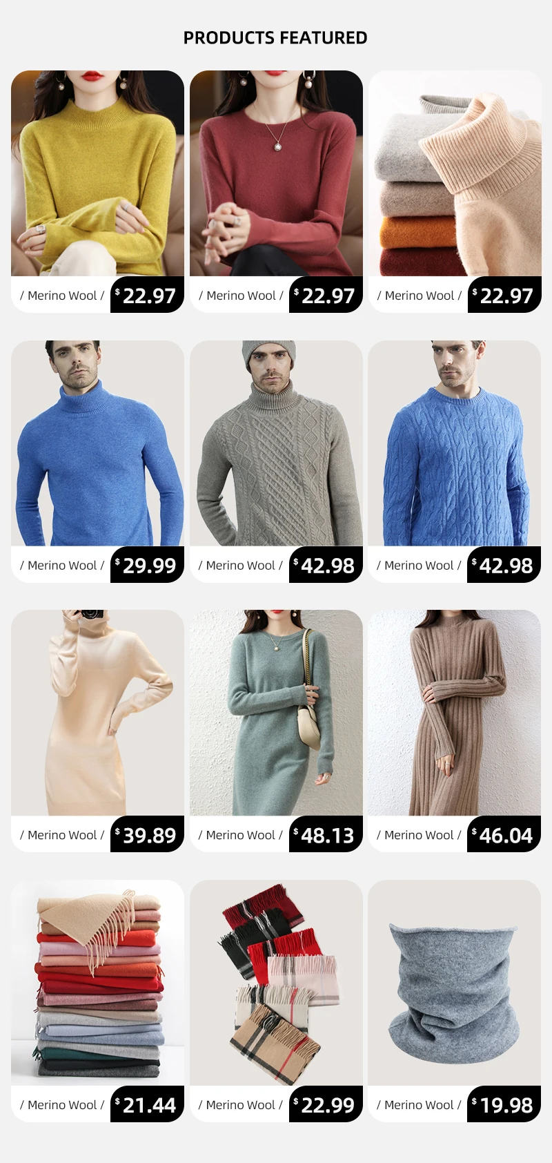 Knitwears Wool Sweaters 100% Merino Wool Knitted Cashmere Sweater Women Spring O-Neck Knit Pullovers Jumpers Clothing Top Female