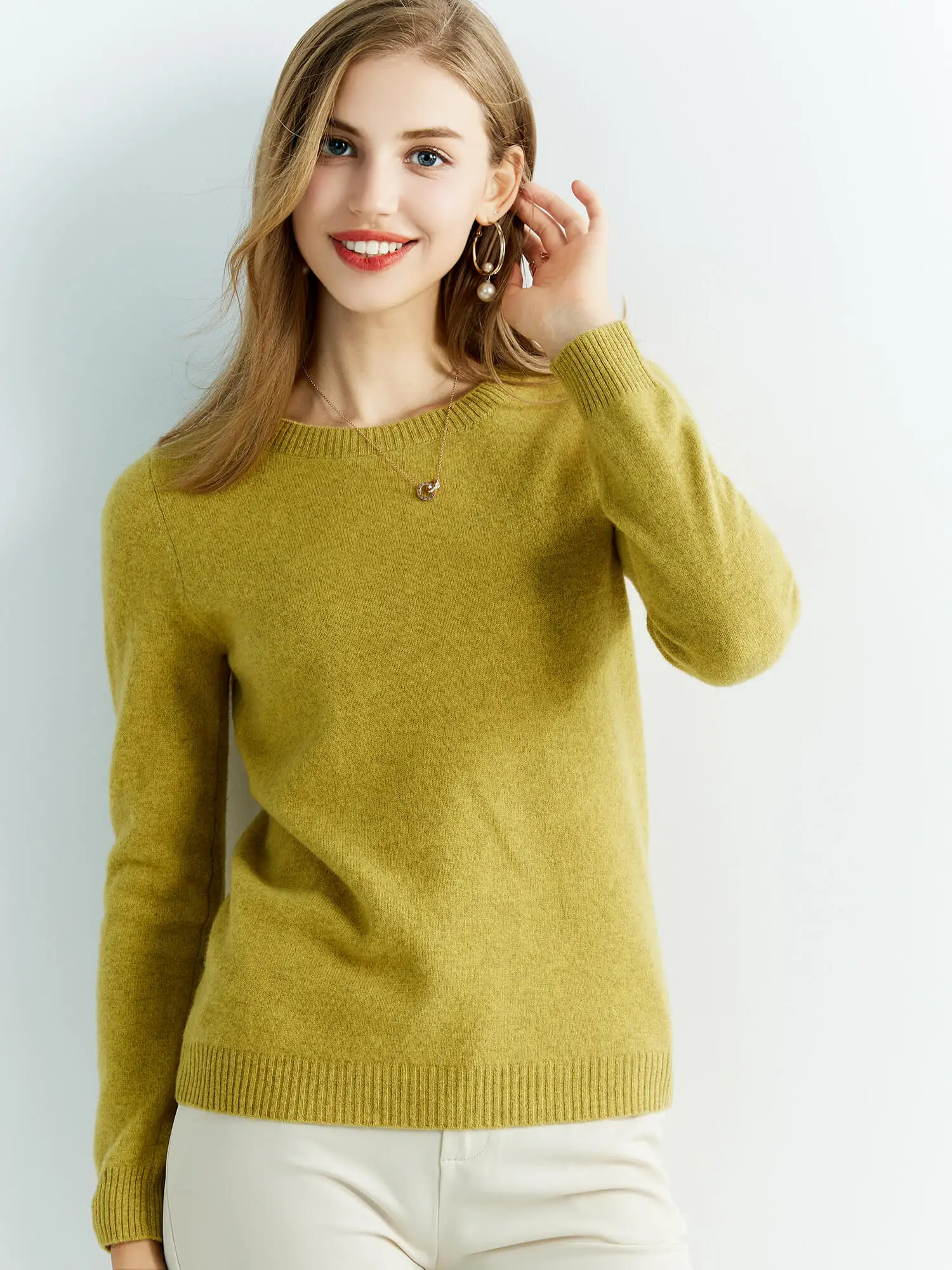 Knitwears Wool Sweaters 100% Merino Wool Knitted Cashmere Sweater Women Spring O-Neck Knit Pullovers Jumpers Clothing Top Female