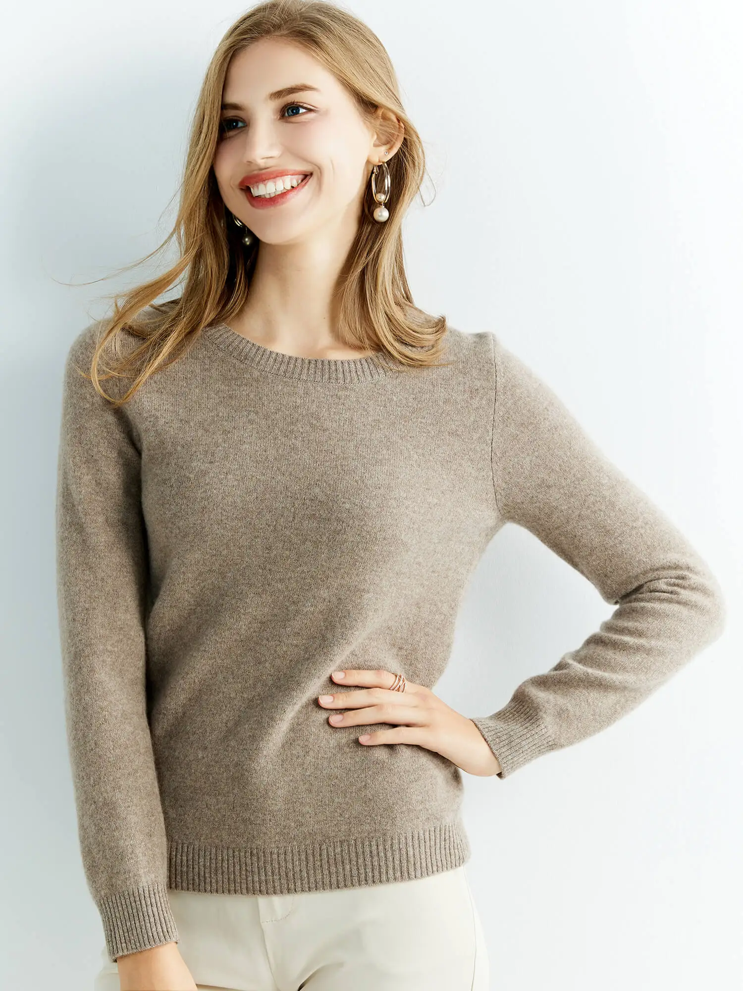 Knitwears Wool Sweaters 100% Merino Wool Knitted Cashmere Sweater Women Spring O-Neck Knit Pullovers Jumpers Clothing Top Female