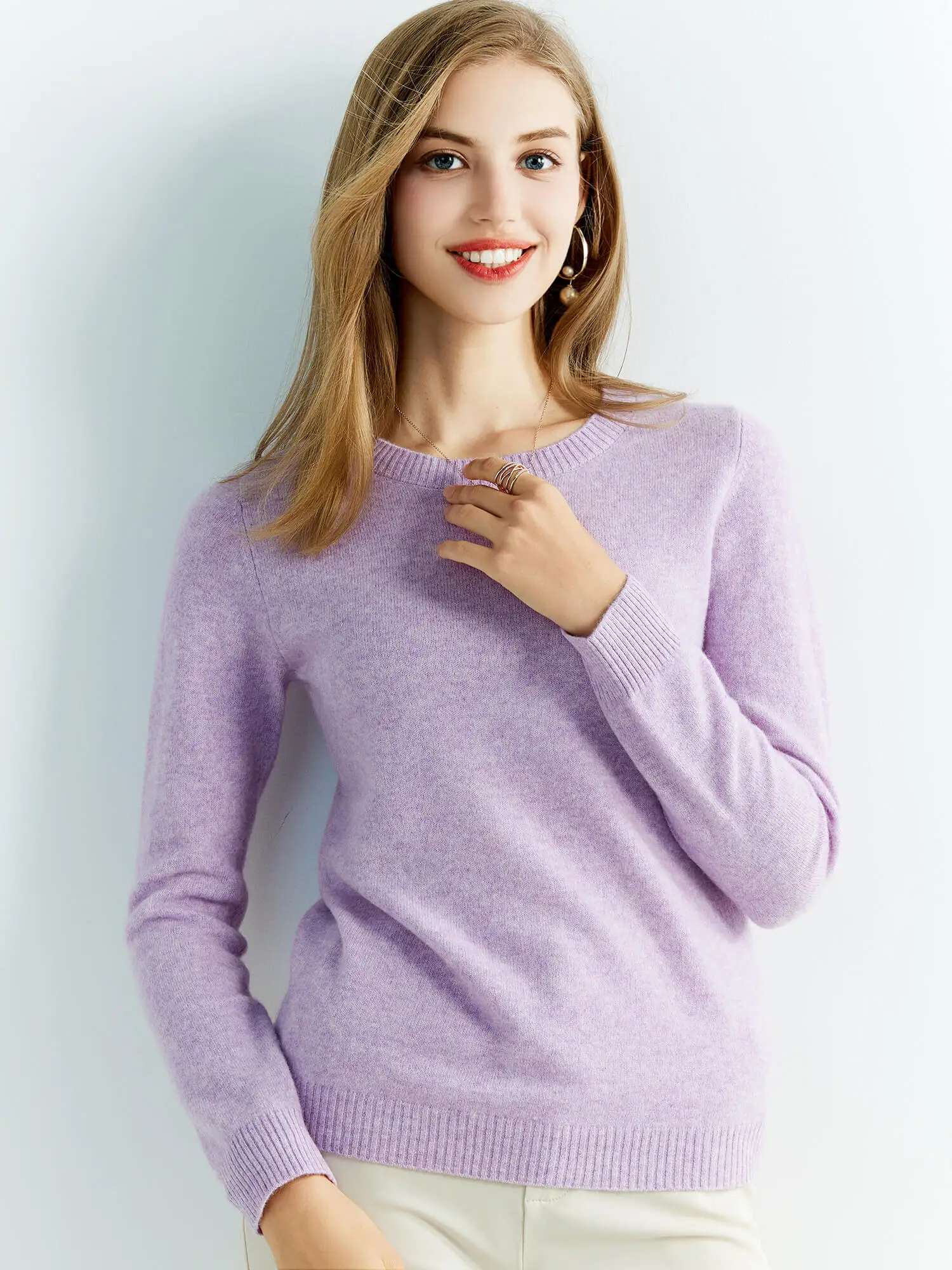 Knitwears Wool Sweaters 100% Merino Wool Knitted Cashmere Sweater Women Spring O-Neck Knit Pullovers Jumpers Clothing Top Female