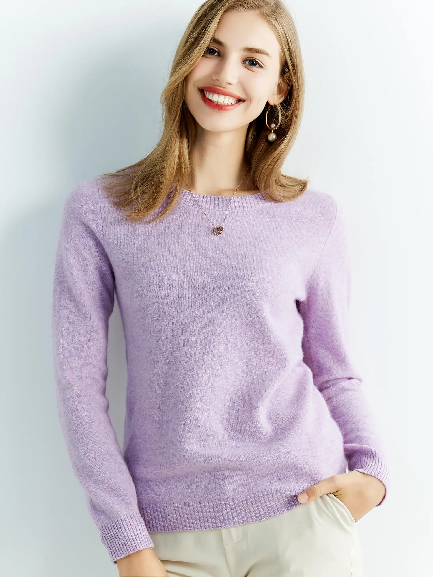 Knitwears Wool Sweaters 100% Merino Wool Knitted Cashmere Sweater Women Spring O-Neck Knit Pullovers Jumpers Clothing Top Female