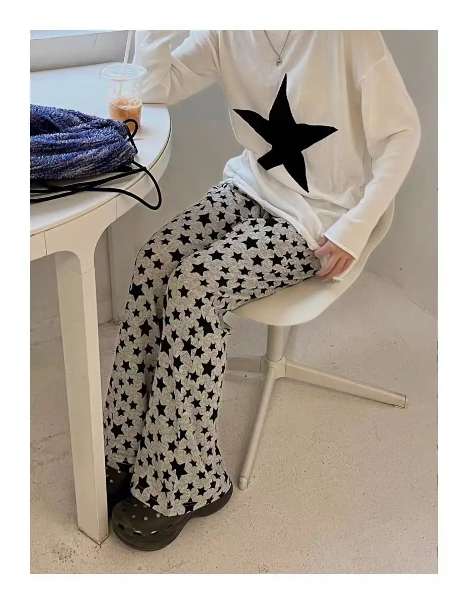 American Retro Flared Pants Women Summer High Waist Thin Full-Length High Street Hip-hop Casual Y2k Trousers Streetwear Female
