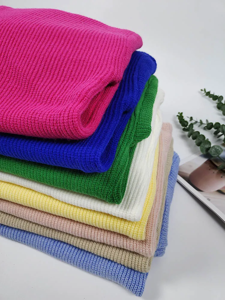 Winter Women's Sweater Long Sleeve Knitted Sweaters Oversize Turtleneck Zippers Loose Solid Turn-down Collar Pullover for Women