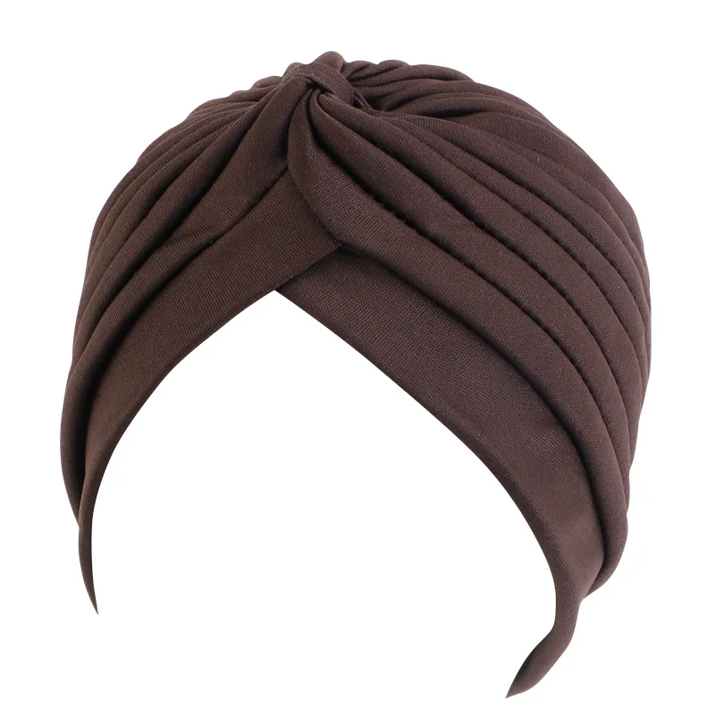 Women Stretchy Turban Cap Muslim Hijabs Hat Female Inner Hijab Solid Arab Indian Cap Wrap Head Scarf Hat Hair Loss Accessories