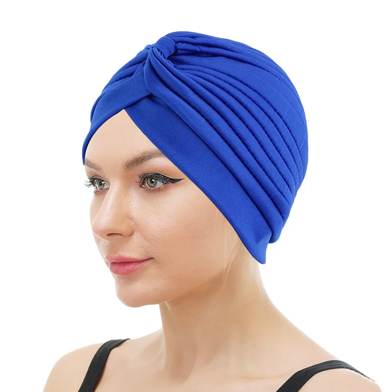 Women Stretchy Turban Cap Muslim Hijabs Hat Female Inner Hijab Solid Arab Indian Cap Wrap Head Scarf Hat Hair Loss Accessories