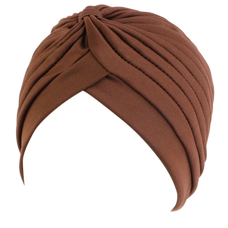 Women Stretchy Turban Cap Muslim Hijabs Hat Female Inner Hijab Solid Arab Indian Cap Wrap Head Scarf Hat Hair Loss Accessories