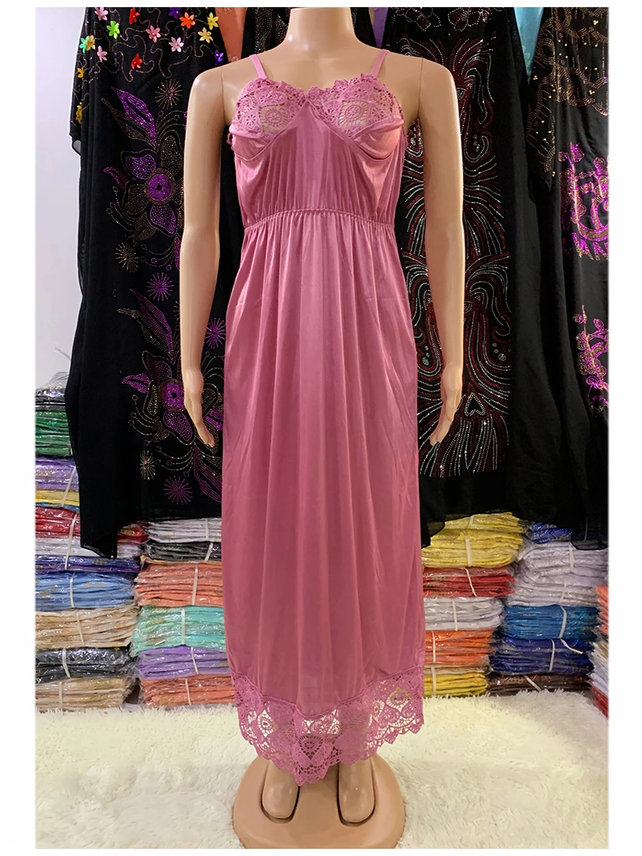 Hot Selling Women Sexy Elegant Lace Embroidery Pajamas Silk Comfortable Sexy Nightdress Suspender Skirt Length Stretch Dress