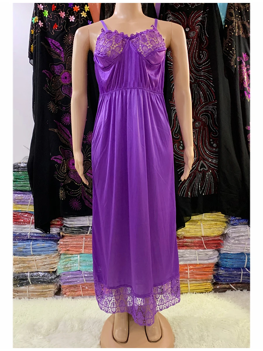 Hot Selling Women Sexy Elegant Lace Embroidery Pajamas Silk Comfortable Sexy Nightdress Suspender Skirt Length Stretch Dress