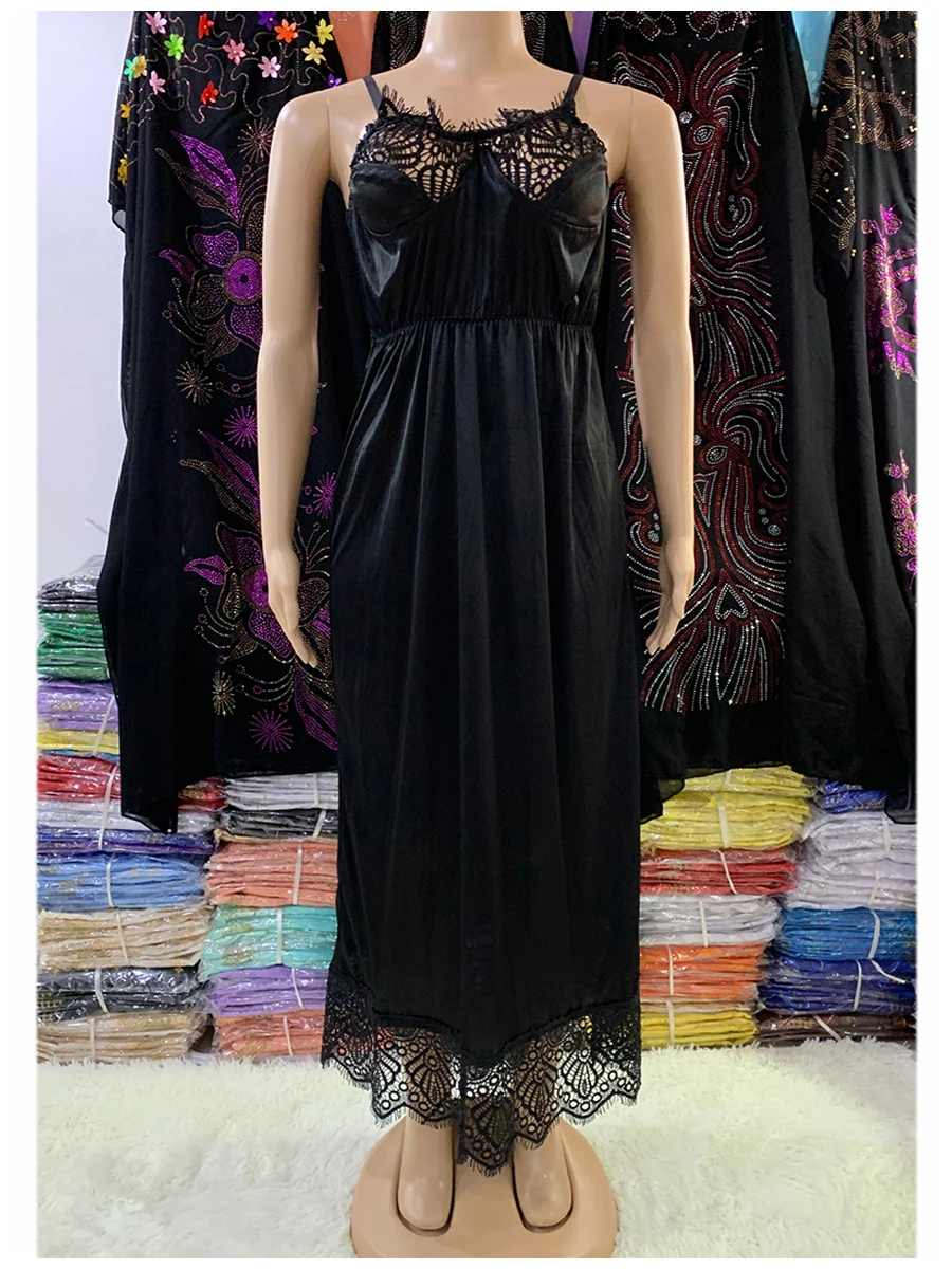 Hot Selling Women Sexy Elegant Lace Embroidery Pajamas Silk Comfortable Sexy Nightdress Suspender Skirt Length Stretch Dress