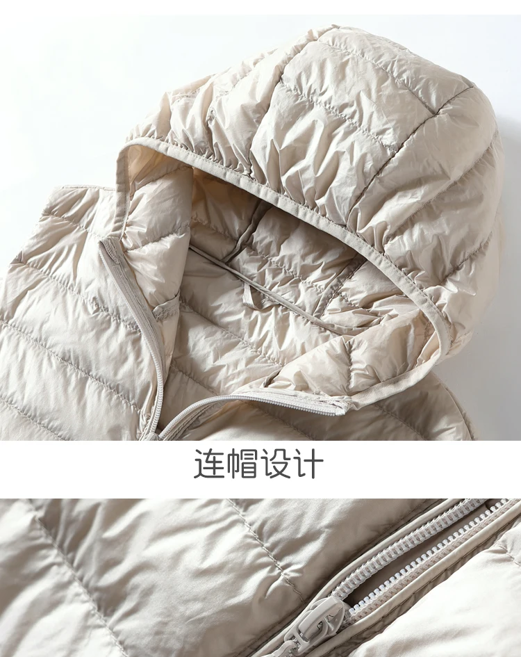 4XL Autumn Winter Women Ultra Light White Duck Down Vest Jacket Long Hooded Down Waistcoat Coat Ladies Slim Warm Puffer Parkas