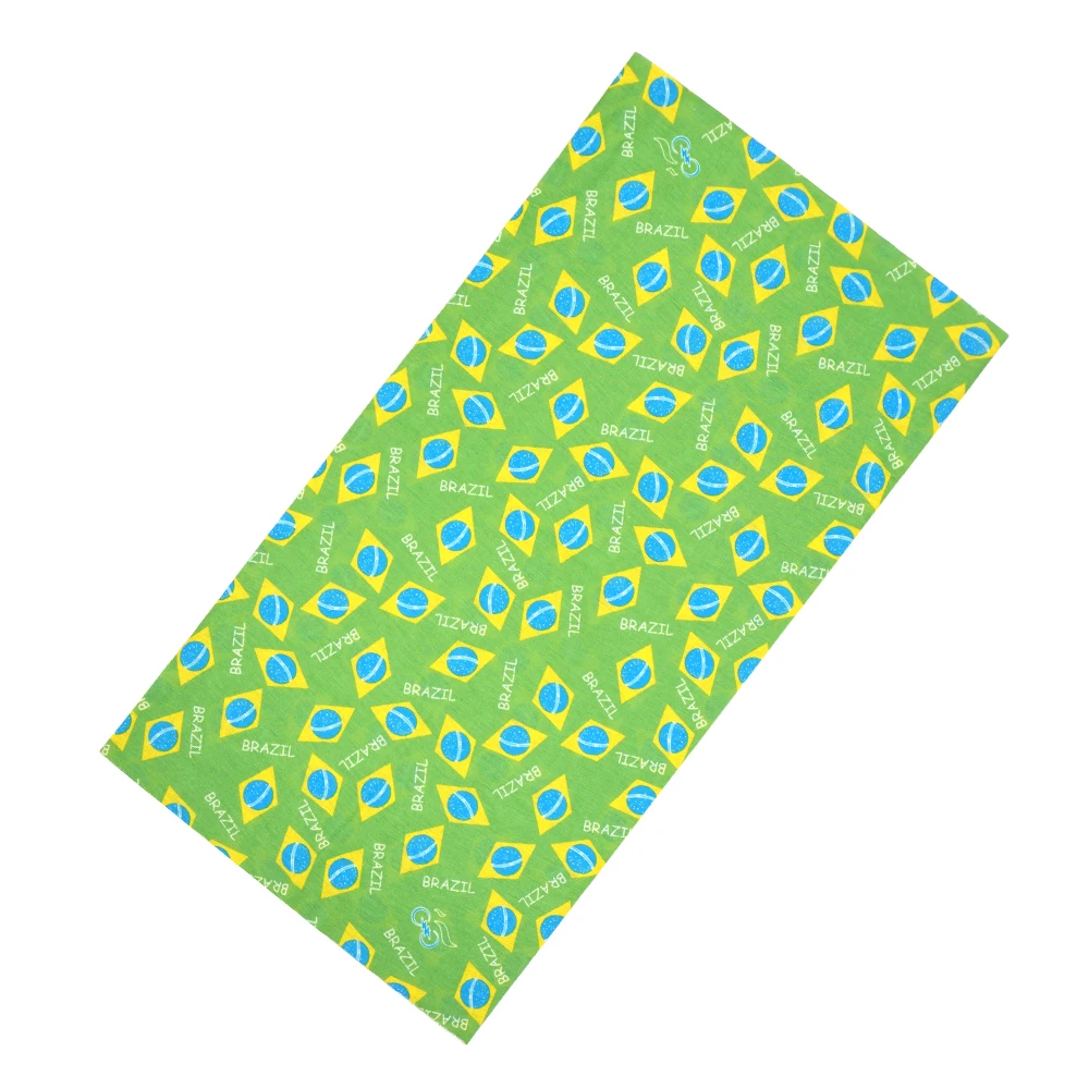Brazil Flag Printed Cycling Head Bandana Anti-UV Fishing Scarf Unisex Neck Gaiter Seamless Face Cover Hiking Headwear Balaclava