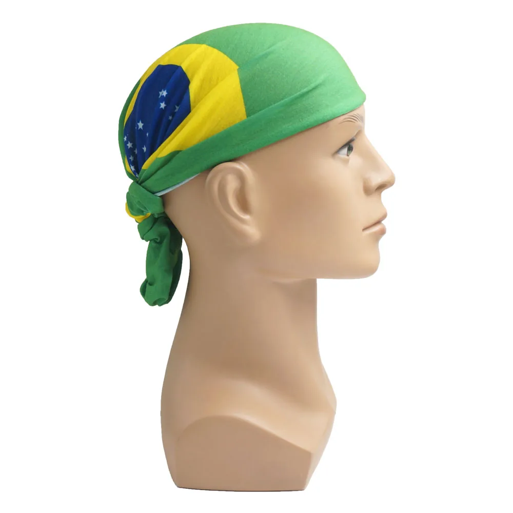Brazil Flag Printed Cycling Head Bandana Anti-UV Fishing Scarf Unisex Neck Gaiter Seamless Face Cover Hiking Headwear Balaclava