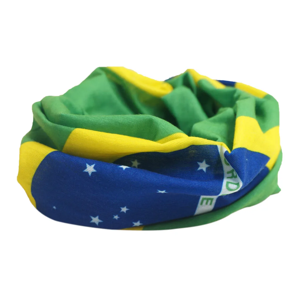 Brazil Flag Printed Cycling Head Bandana Anti-UV Fishing Scarf Unisex Neck Gaiter Seamless Face Cover Hiking Headwear Balaclava