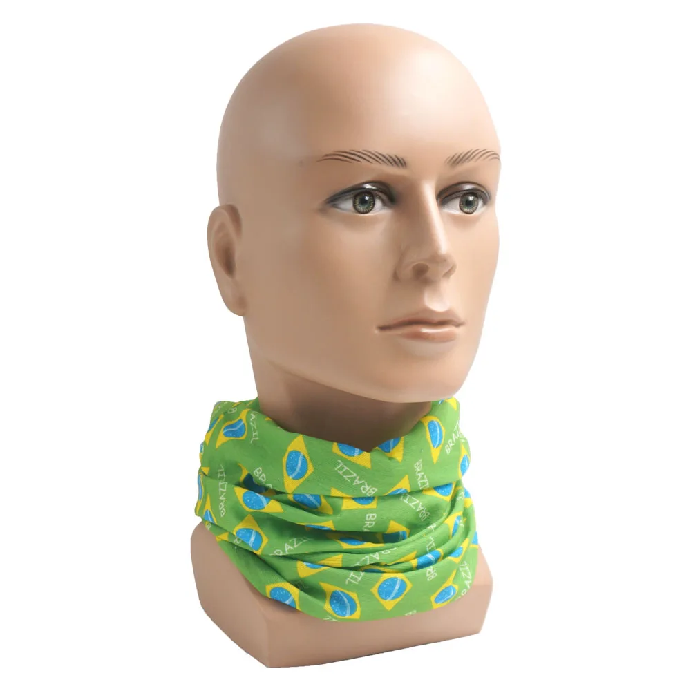 Brazil Flag Printed Cycling Head Bandana Anti-UV Fishing Scarf Unisex Neck Gaiter Seamless Face Cover Hiking Headwear Balaclava
