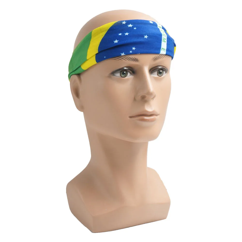Brazil Flag Printed Cycling Head Bandana Anti-UV Fishing Scarf Unisex Neck Gaiter Seamless Face Cover Hiking Headwear Balaclava