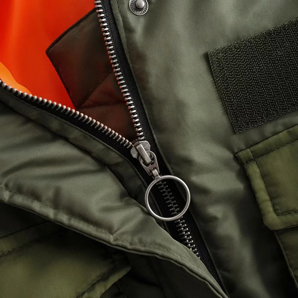 women green full sleeve pockets jackets 2020 fashion ladies elastic sleeves zipper keep wearm jacket chic female streetwear