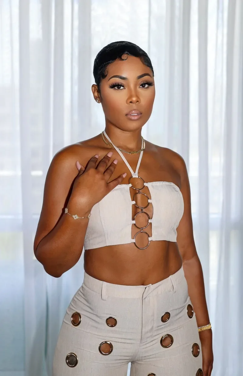 Metal Ring Hollow Out Two Piece Set Women Sexy Strapless Lace Up Halter Backless Crop Tops + Wide Leg Pants Casual Street Suits