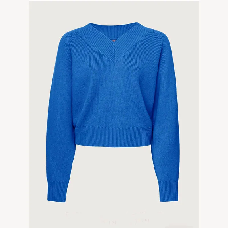Fashion Sweater Woman Winter 2025 Vintage Oversize Sweaters Female Knitted Top V-neck Jumper Long Sleeve Autumn Women's Pulovers