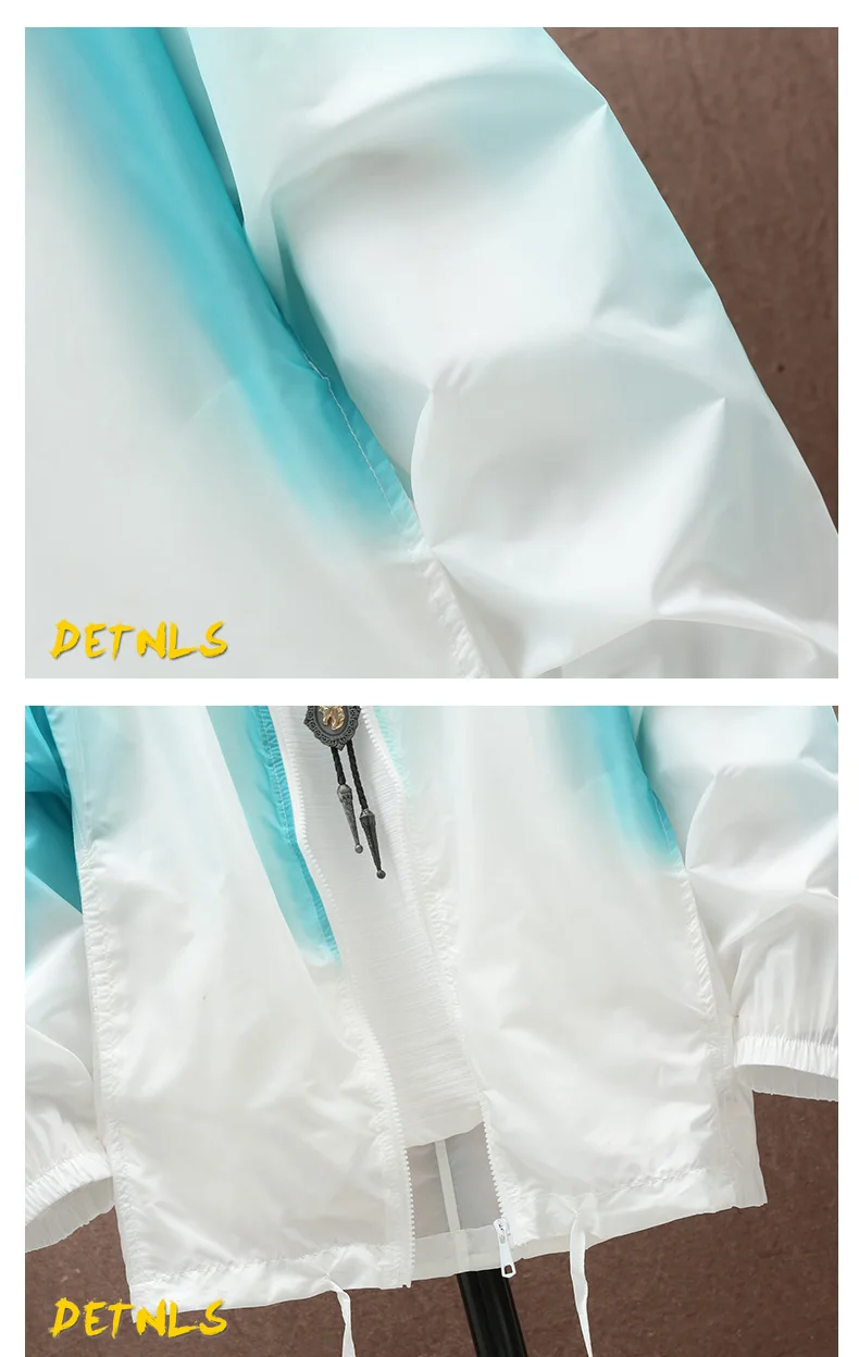 2026 Women Jacket Summer Gradient Y2K Hip hooded Light Thin Coats Windbreaker Woman Hooded Coat veste femme Jackets Clothes
