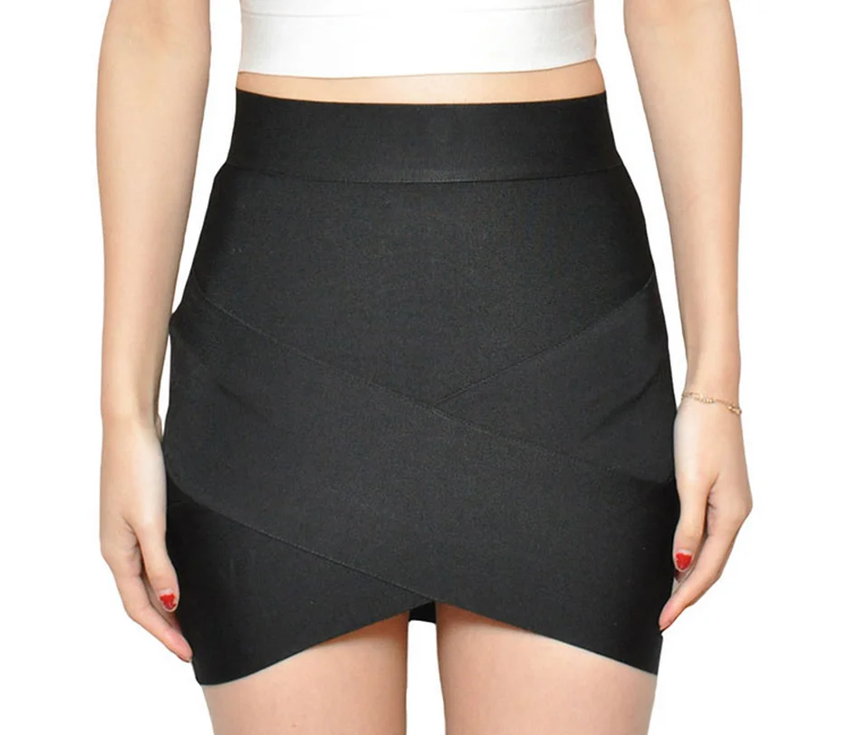 High Quality Ladies Rayon Thick Short Bandage Skirt Cocktail Party Cute Mini Skirt