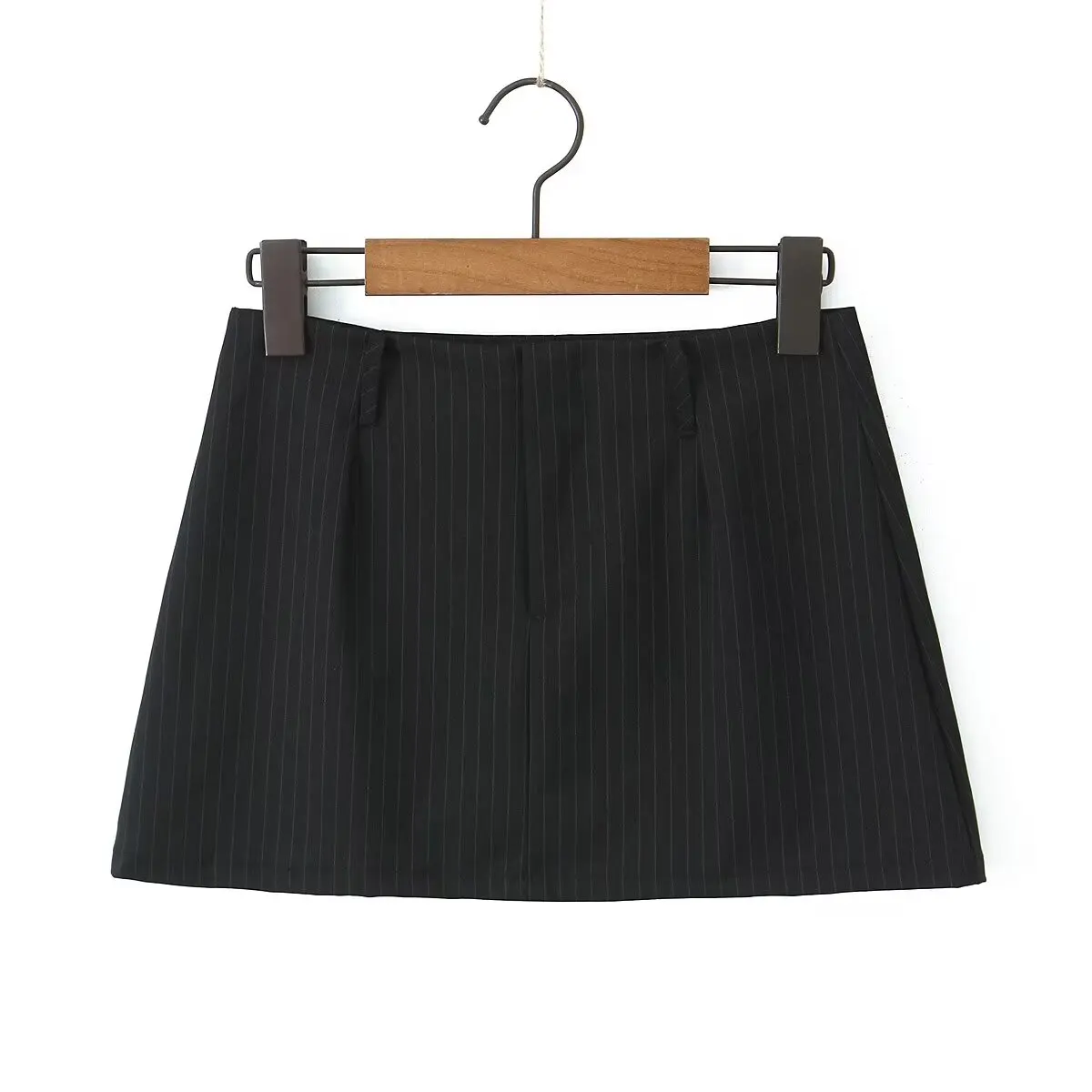 YENKYE Y2K Cool Girl Striped Pencil Mini Skirt Vintage High Waist Sexy Women Black Gray Summer Skirts