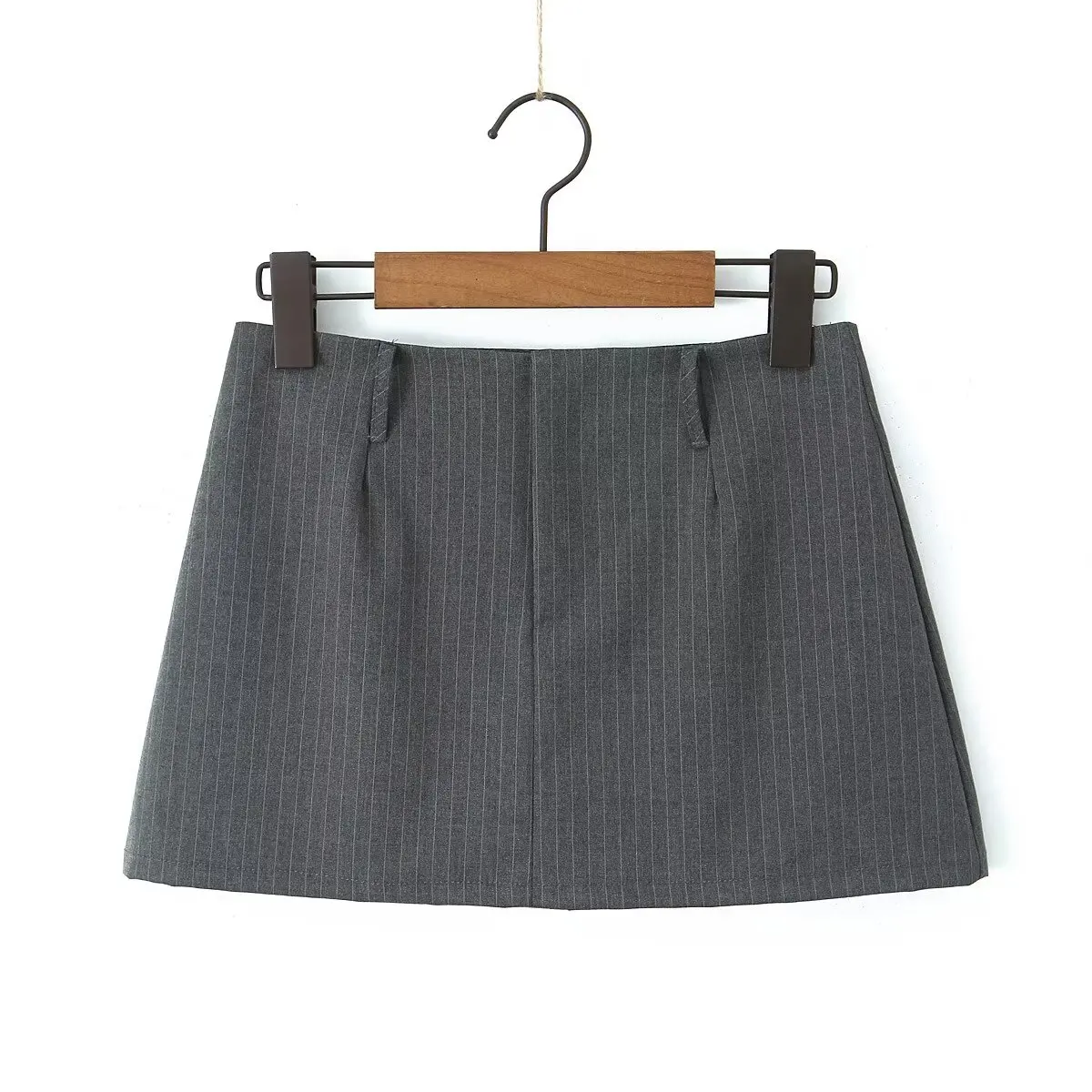 YENKYE Y2K Cool Girl Striped Pencil Mini Skirt Vintage High Waist Sexy Women Black Gray Summer Skirts
