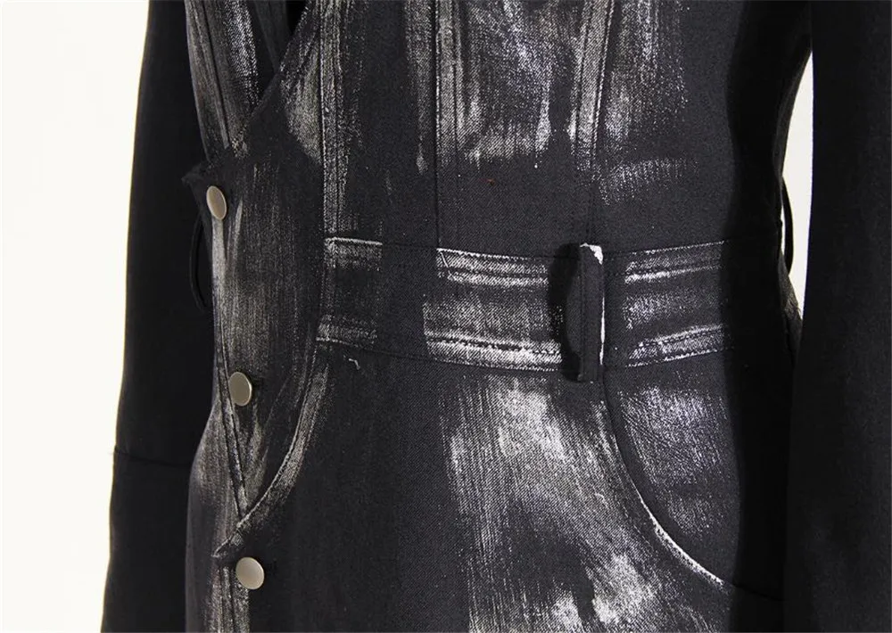 Women Irregular Long Blazer New V-neck Long Sleeve Loose Jacket Fashion Tide Spring Autumn 2023