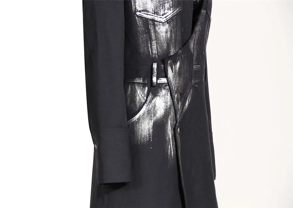 Women Irregular Long Blazer New V-neck Long Sleeve Loose Jacket Fashion Tide Spring Autumn 2023