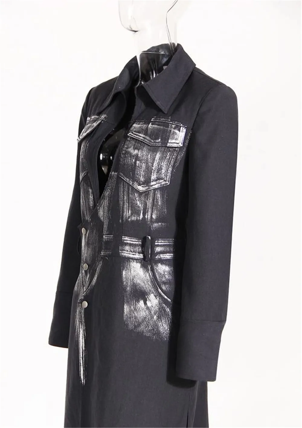 Women Irregular Long Blazer New V-neck Long Sleeve Loose Jacket Fashion Tide Spring Autumn 2023