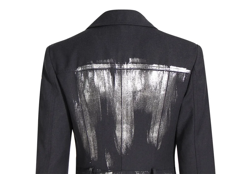 Women Irregular Long Blazer New V-neck Long Sleeve Loose Jacket Fashion Tide Spring Autumn 2023
