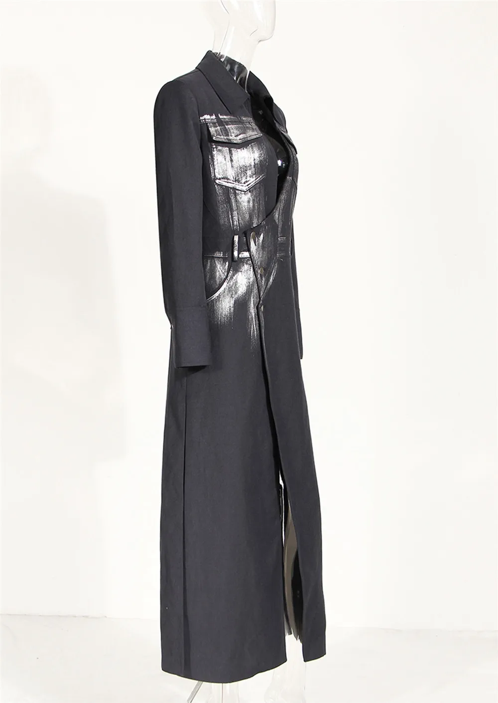Women Irregular Long Blazer New V-neck Long Sleeve Loose Jacket Fashion Tide Spring Autumn 2023