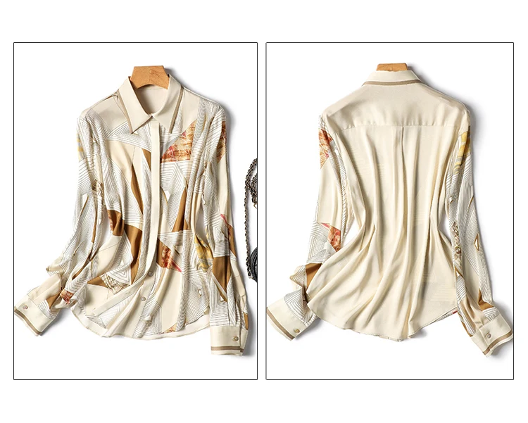 Elegant Style Ladies' Top for Day-to-day and Workplace Graceful Design Women's Blouse with Chic Print and Buttons
