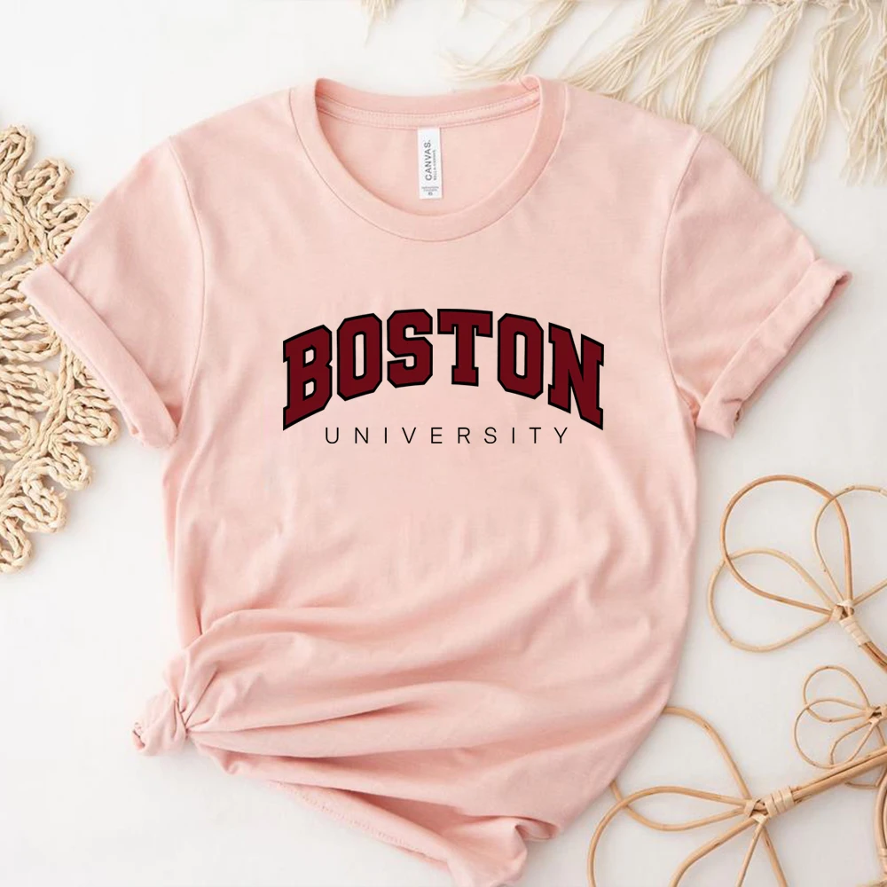 Boston University T Shirt Boston Graphic T Shirts Varsity College University Tshirts Ivy League Shirts Unisex Short Sleeves Tops