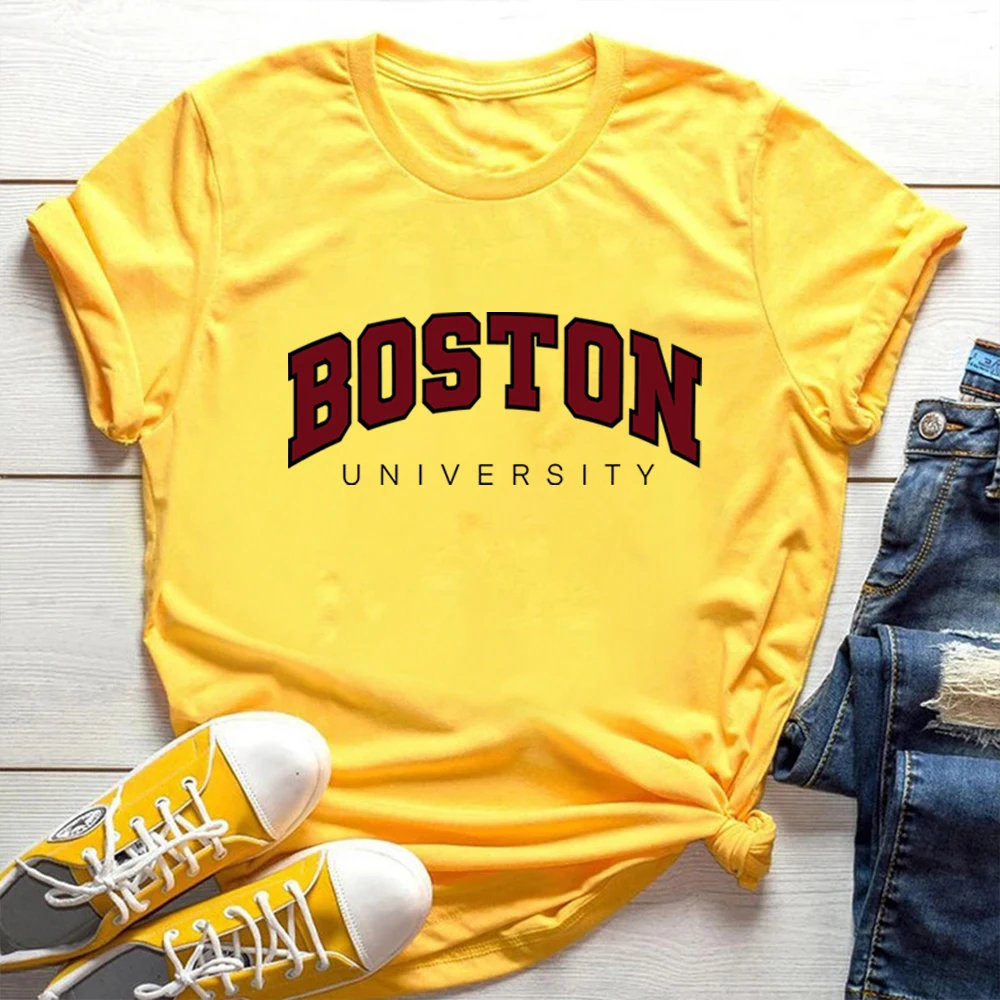 Boston University T Shirt Boston Graphic T Shirts Varsity College University Tshirts Ivy League Shirts Unisex Short Sleeves Tops