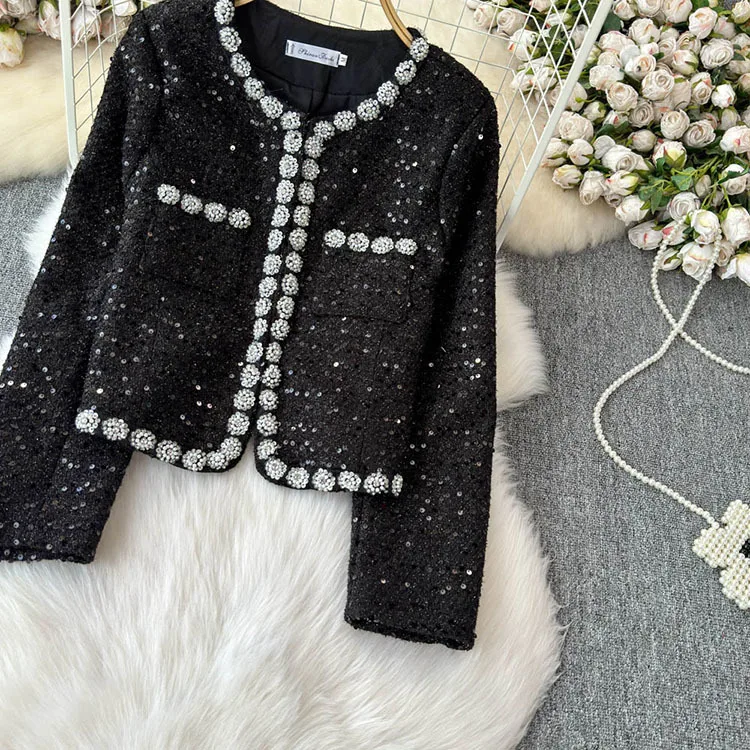 Blazer Suits Mini Skirts Sets Women Plaid Short Two Piece Set Autumn Pink White Slim Tweed Jacket Half Skirt Female Two-piece