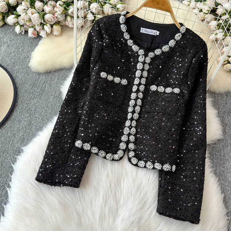 Blazer Suits Mini Skirts Sets Women Plaid Short Two Piece Set Autumn Pink White Slim Tweed Jacket Half Skirt Female Two-piece