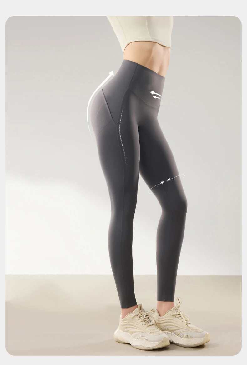 BIVIGAOS Spring Summer High Waist Butt Lifter Sharkskin Leggings Women Micro Pressure Thin Breathable Sport Fitness Leggings