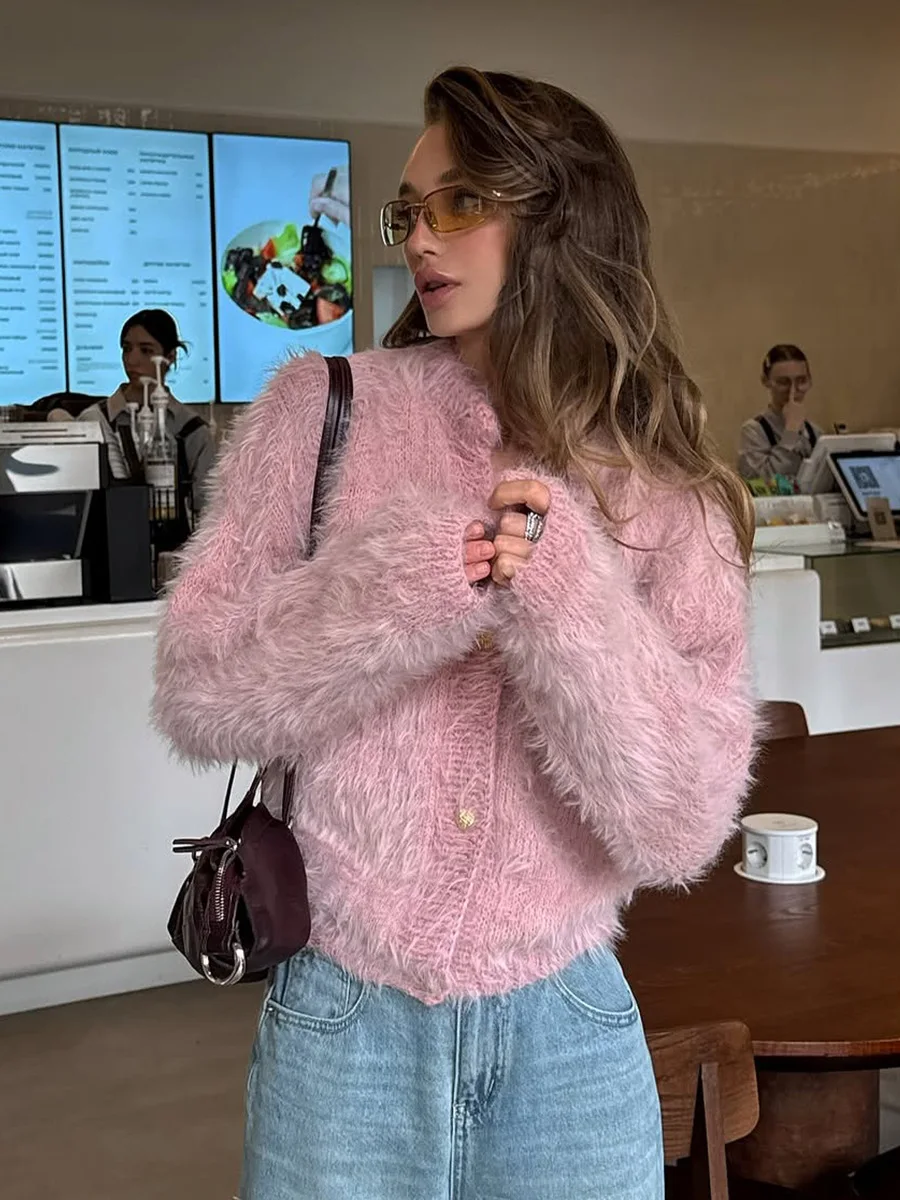 Bornladies New Autumn Winter Soft Knit Cardigan Women's Fashionable Cozy Sweater Fashion Office Ladies Cardigan Jumpers