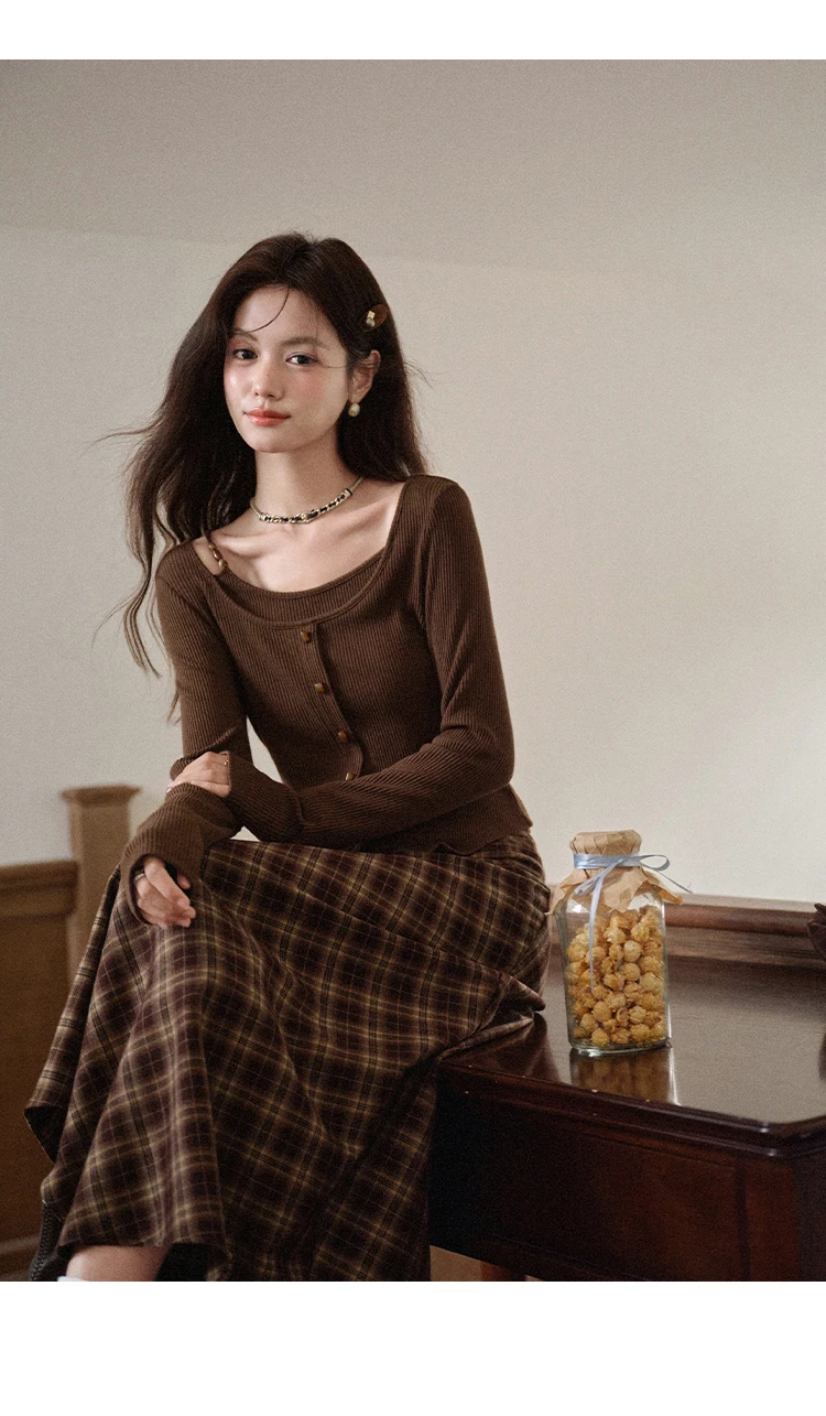 ALXNAN Women's Pullover Elegant Casual Fashion Long Sleeve T-shirt 2026 Spring Simple Basic Style Female Tees L569116 L58908