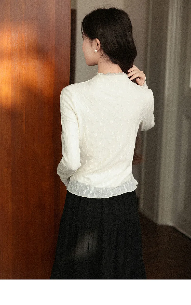 ALXNAN Women's Pullover Elegant Casual Fashion Long Sleeve T-shirt 2026 Spring Simple Basic Style Female Tees L569116 L58908